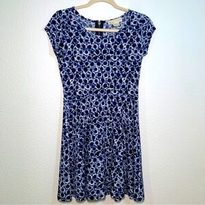 NEW Michael by Michael Kors Blue Dye A-Line Fit and Flare Dress Petite Short